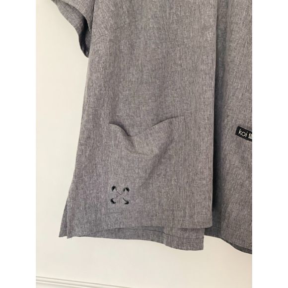 KOI Basics Andi Scrub Top Heather Gray Plus Size 3X New with tag D147 - Picture 7 of 13